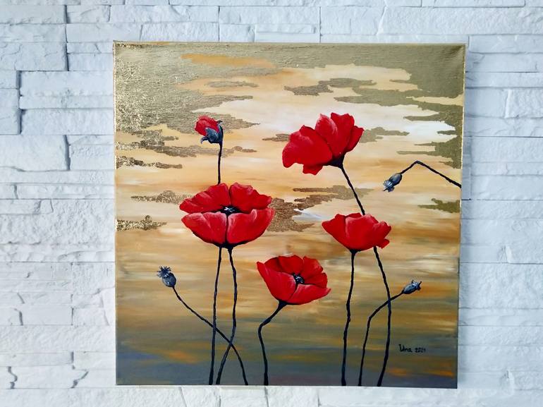 Original Modern Floral Painting by Olga Moiseeva