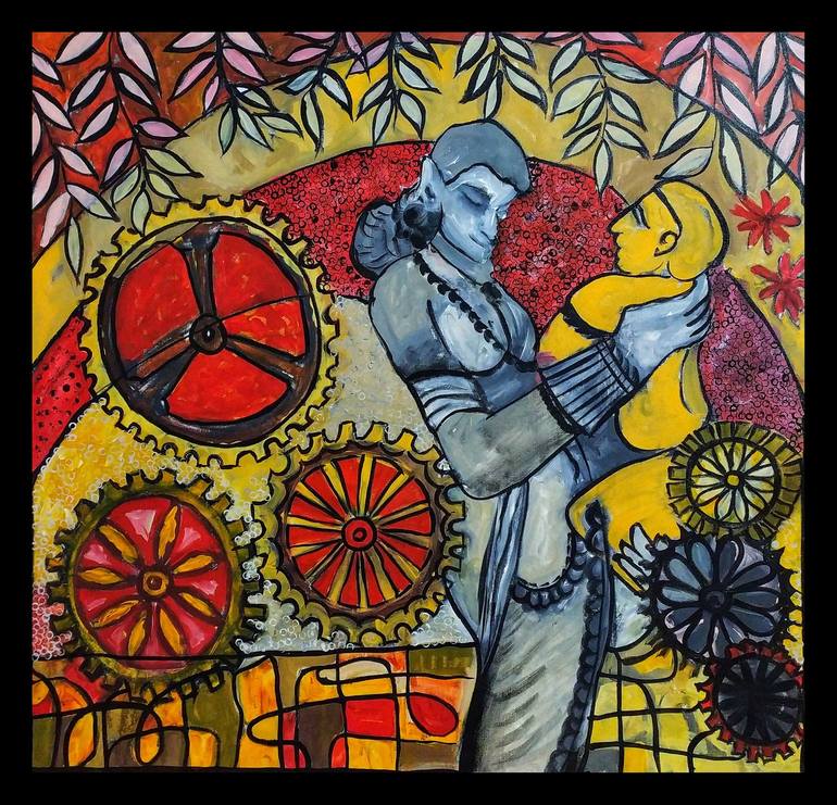 Original Figurative Family Paintings by Aman Kumar