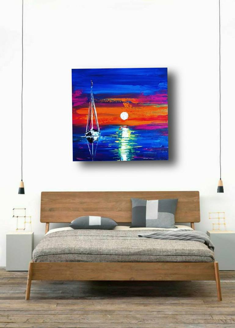 Original Abstract Seascape Painting by Aman Kumar