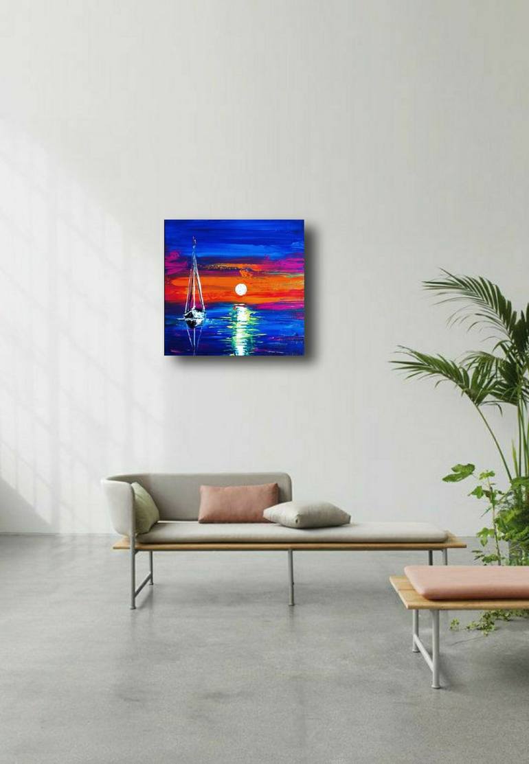 Original Abstract Seascape Painting by Aman Kumar