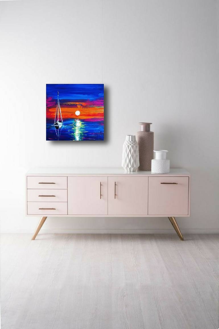 Original Abstract Seascape Painting by Aman Kumar