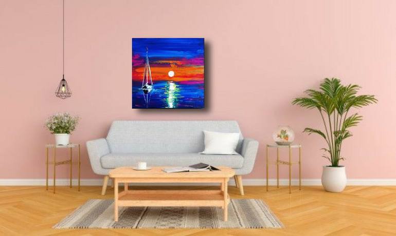 Original Abstract Seascape Painting by Aman Kumar