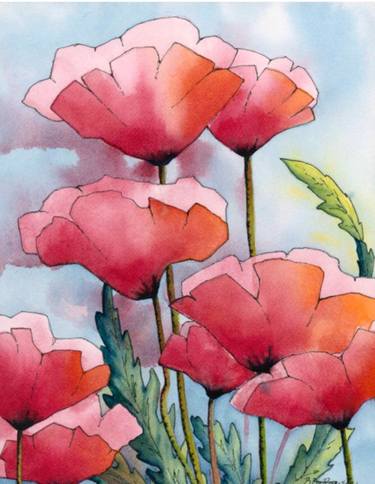 Print of Modern Floral Printmaking by Barb DeRousie