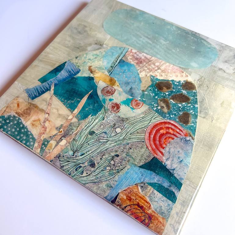 Original Impressionism Beach Collage by Jenifer Livesey