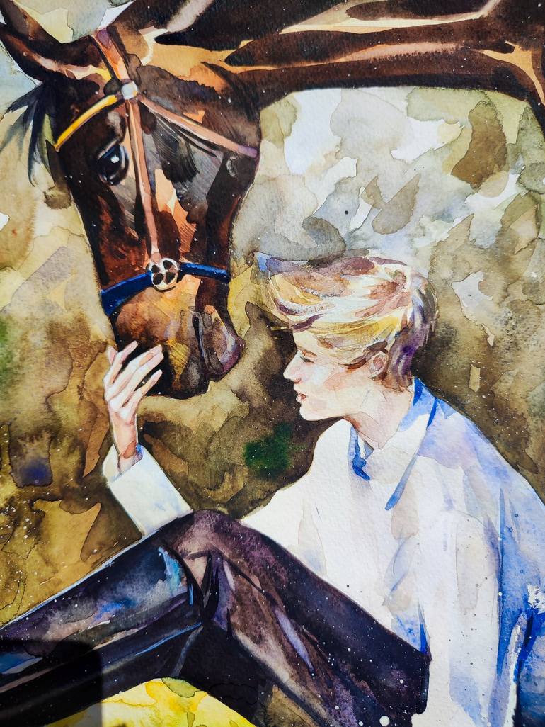 Original Contemporary Horse Painting by Leyla Zhunus