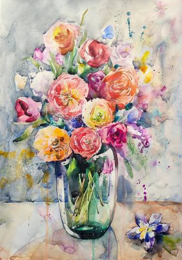 Print of Impressionism Floral Paintings by Leyla Zhunus