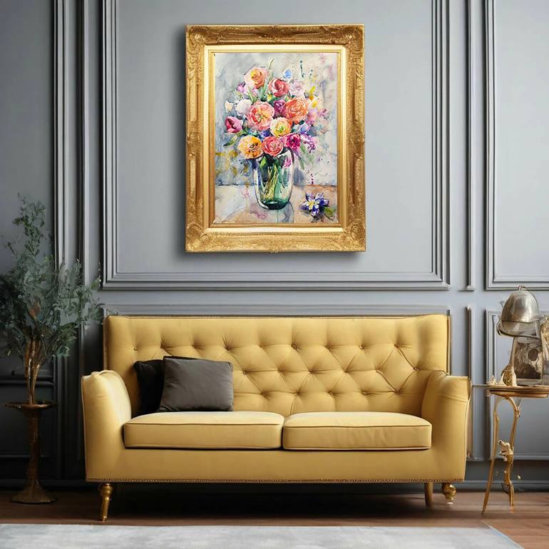 Original Contemporary Floral Painting by Leyla Zhunus