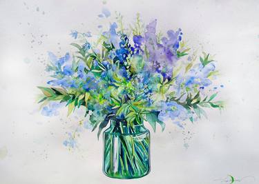 Original Fine Art Floral Paintings by Leyla Zhunus
