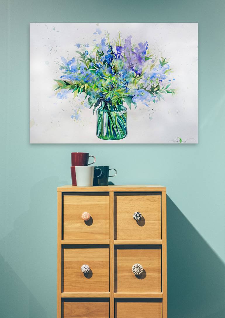Original Contemporary Floral Painting by Leyla Zhunus