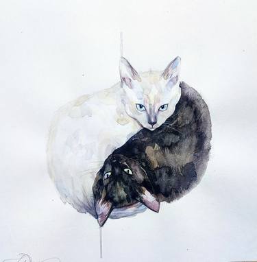 Original Cats Paintings by Leyla Zhunus