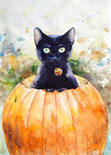 Original Contemporary Cats Paintings by Leyla Zhunus