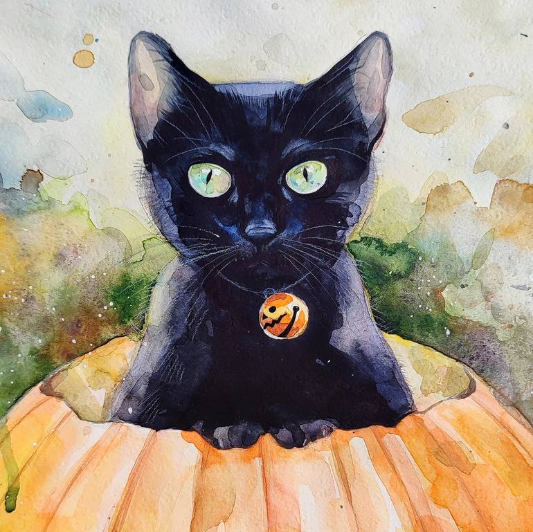 Original Contemporary Cats Painting by Leyla Zhunus