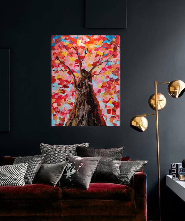 Original Abstract Floral Painting by Leyla Zhunus