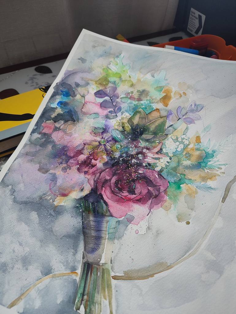 Original Floral Painting by Leyla Zhunus