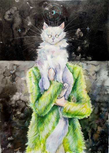 Print of Conceptual Cats Paintings by Leyla Zhunus