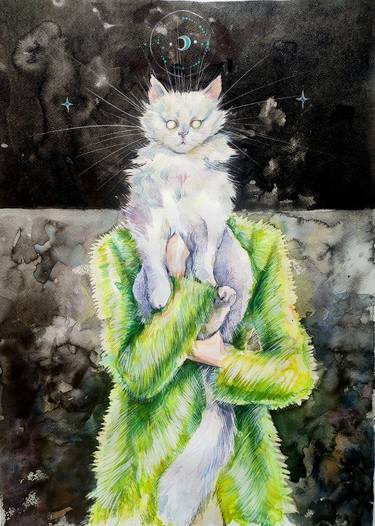 Original Cats Paintings by Leyla Zhunus