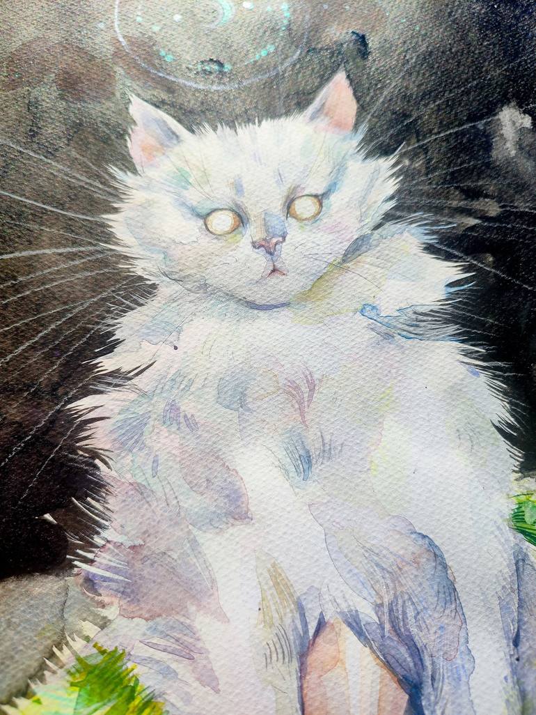 Original Conceptual Cats Painting by Leyla Zhunus
