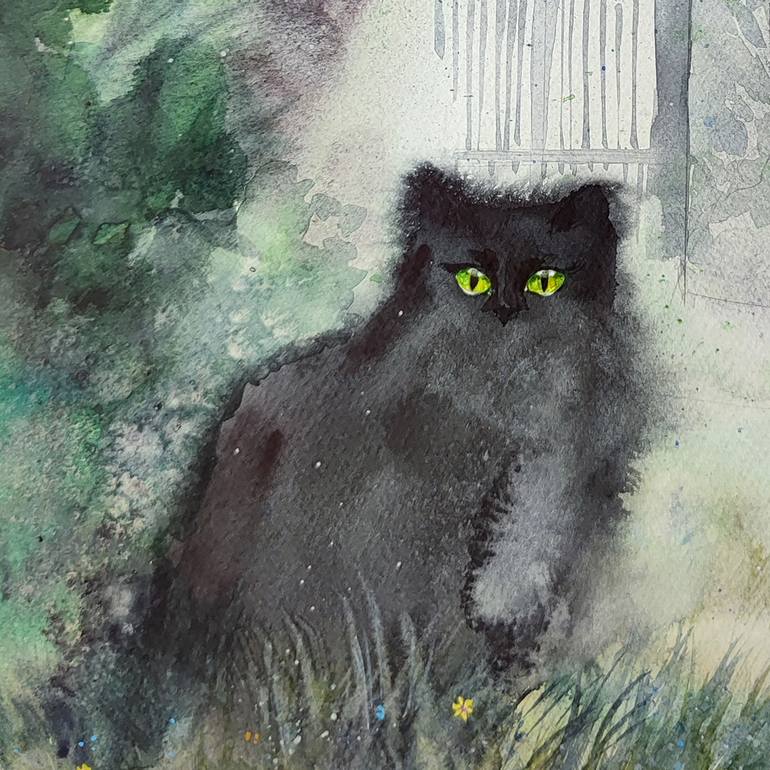 Original Contemporary Cats Painting by Leyla Zhunus