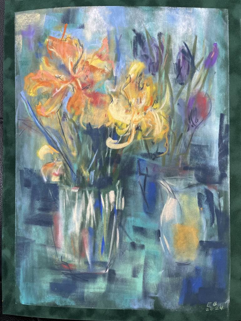 Original Impressionism Floral Drawing by Elena Grinberg