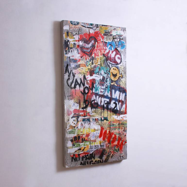 Original Street Art Graffiti Collage by Shlomo Hauser