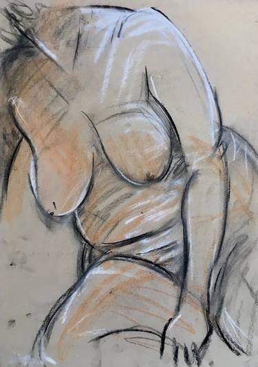 Frauen Bilder, Aktzeichen, Pastelkreiden auf Papier thumb