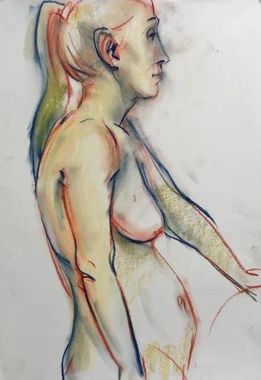 Frauen Bilder, Frau nackt, Zeichnung, Akt, Pastel thumb