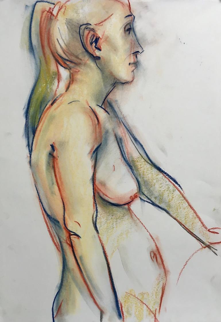 Frauen Bilder, Frau nackt, Zeichnung, Akt, Pastel