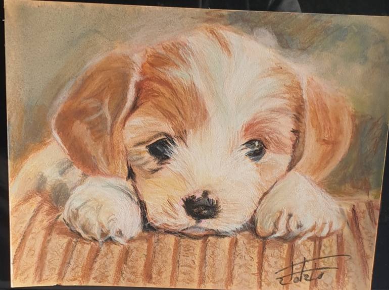 Cute puppy 2 Painting by Adel Fahmi Saatchi Art