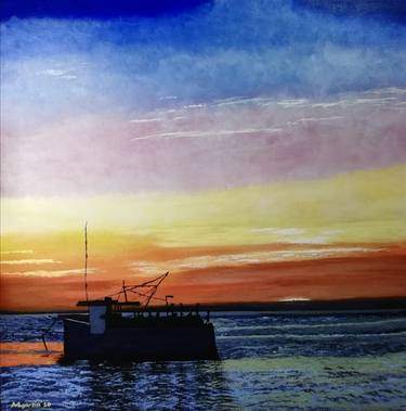 Original Expressionism Ship Paintings by Monalyn Garcia