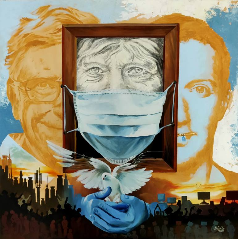 Plandemic-conspiracy theory Painting by Stan Florin | Saatchi Art