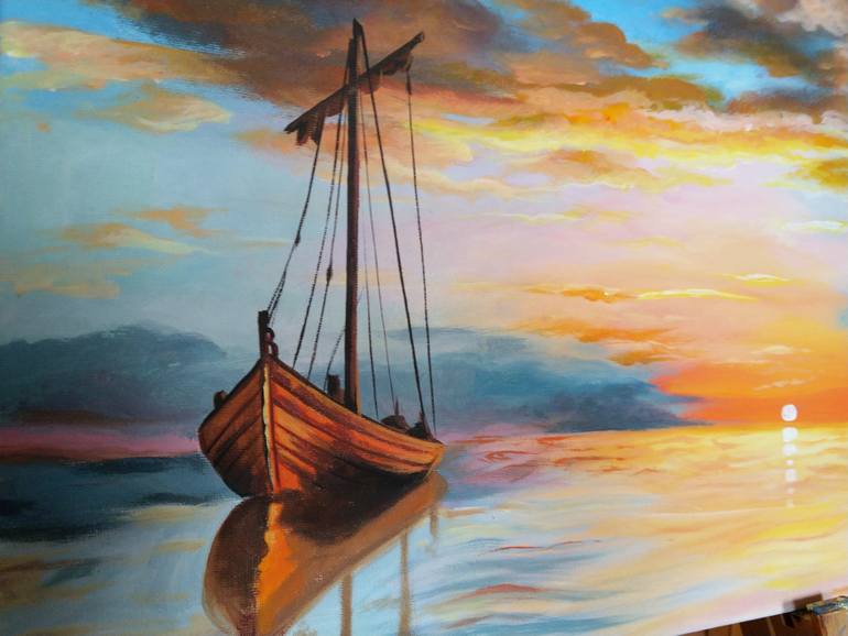 Original Other Boat Painting by Stan Florin
