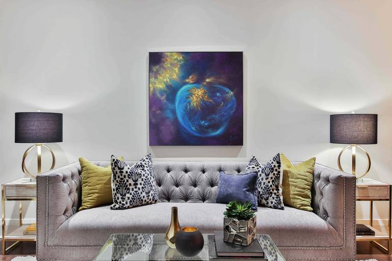 Original Abstract Outer Space Painting by Lucy Sodel