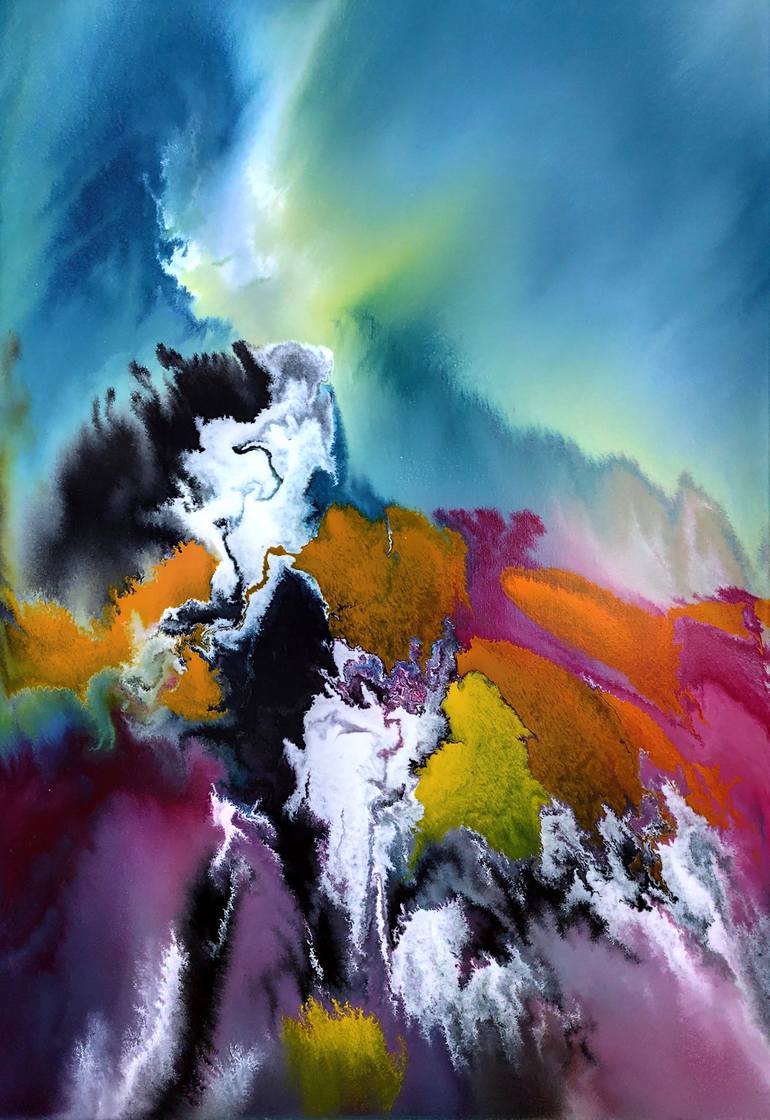 Original Nature Painting by Felix Guenther | Abstract Art on Canvas | On the way to the aim