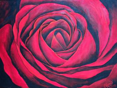 realistic red rose painting thumb