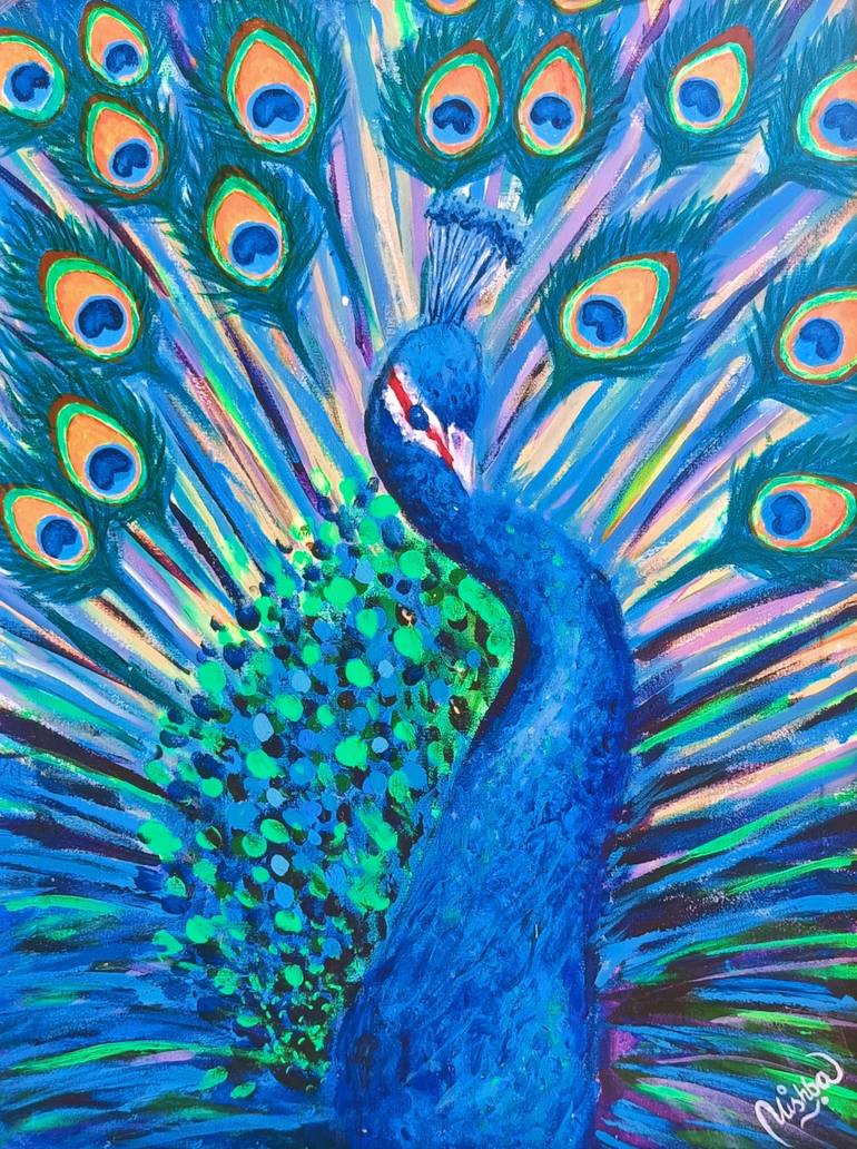 abstract peacock painting Painting by Alishba Iftikhar | Saatchi Art