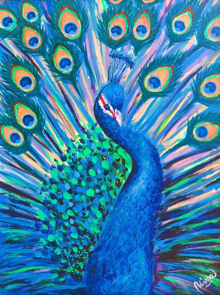 abstract peacock painting Painting by Alishba Iftikhar | Saatchi Art