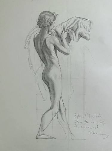 Print of Fine Art Nude Drawings by Aisling Guggenheim