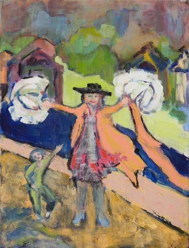 Original Impressionism Culture Painting by Hilda Swartzberg