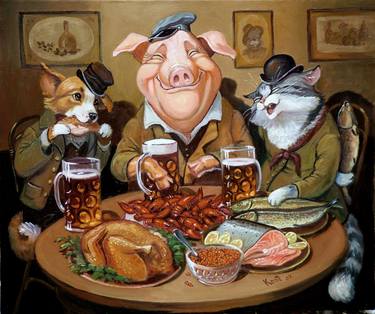 Print of Fine Art Humor Paintings by Eduard Kont