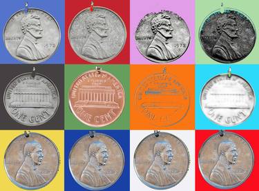 Limited Edition of 20 PRINT PRESIDENT OBAMA "ONE CENT - BIG CHANGE" MEDALLION BY BILLYBOY* & LALA, A MDVANIIISM OF 2012 thumb