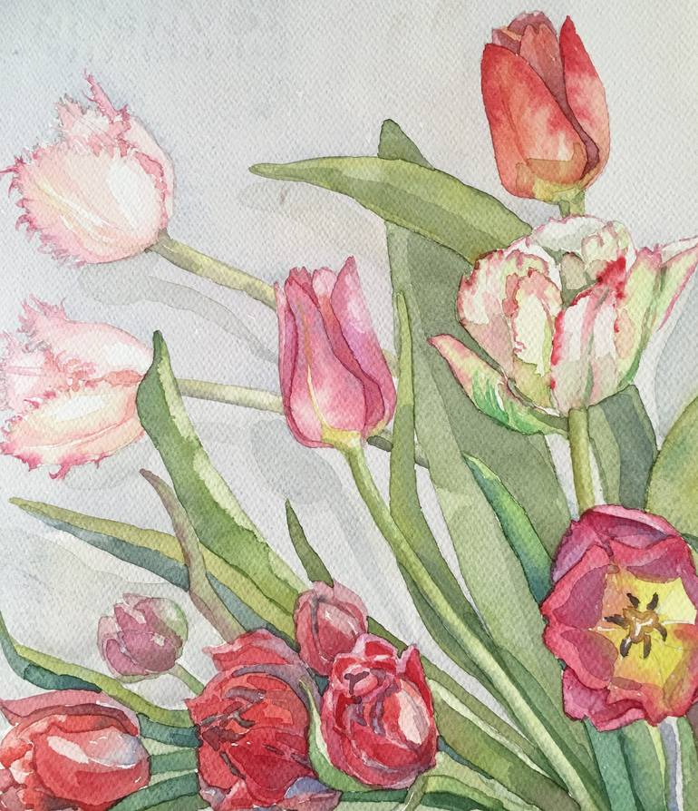 Original Realism Floral Painting by Gintare Petrauskiene