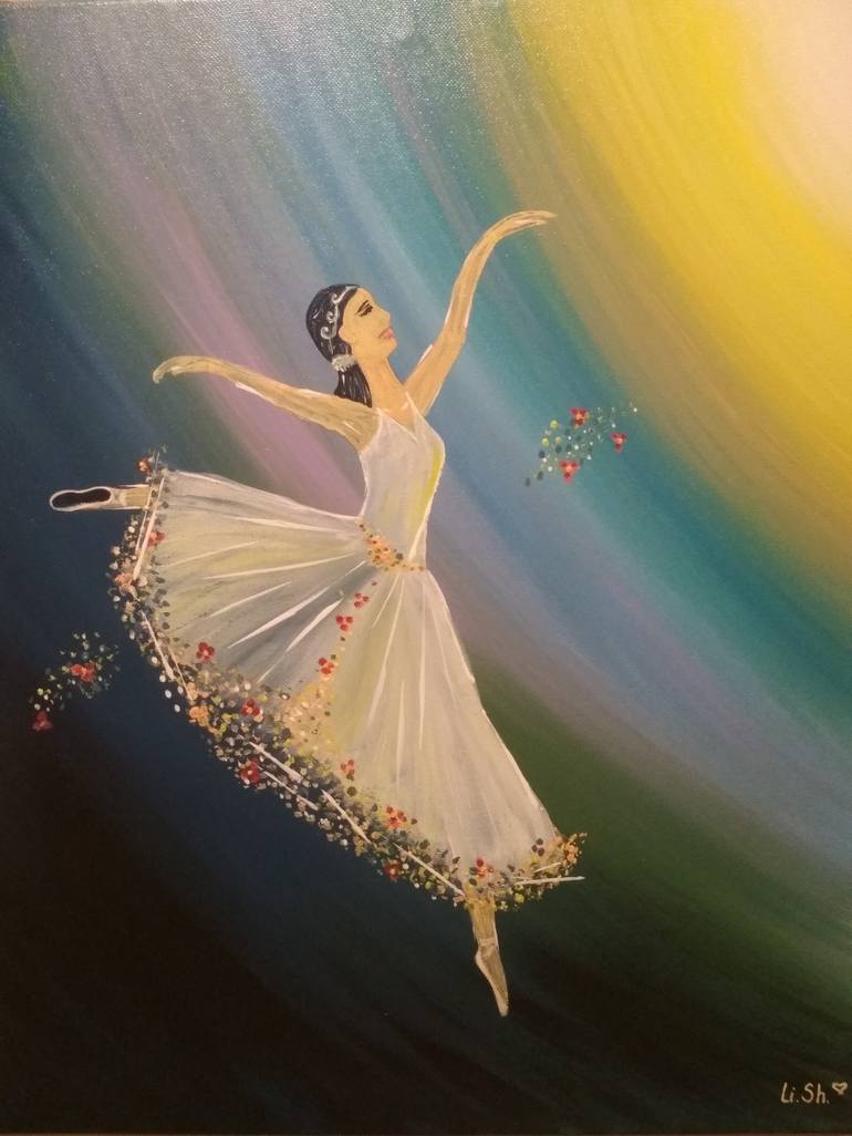 soaring ballerina Painting by Liliia Shvydka | Saatchi Art