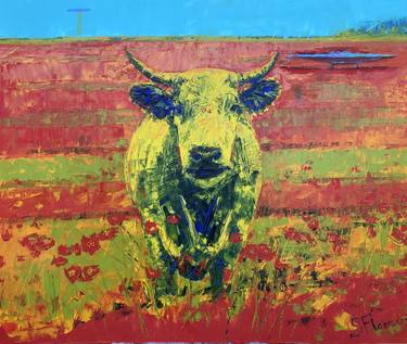 Original Abstract Cows Paintings by Svyatoslav Korzhilov