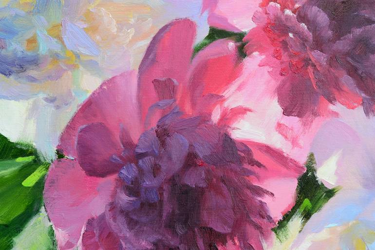 Original Impressionism Floral Painting by Ruslan Kiprych