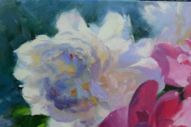 Original Impressionism Floral Painting by Ruslan Kiprych