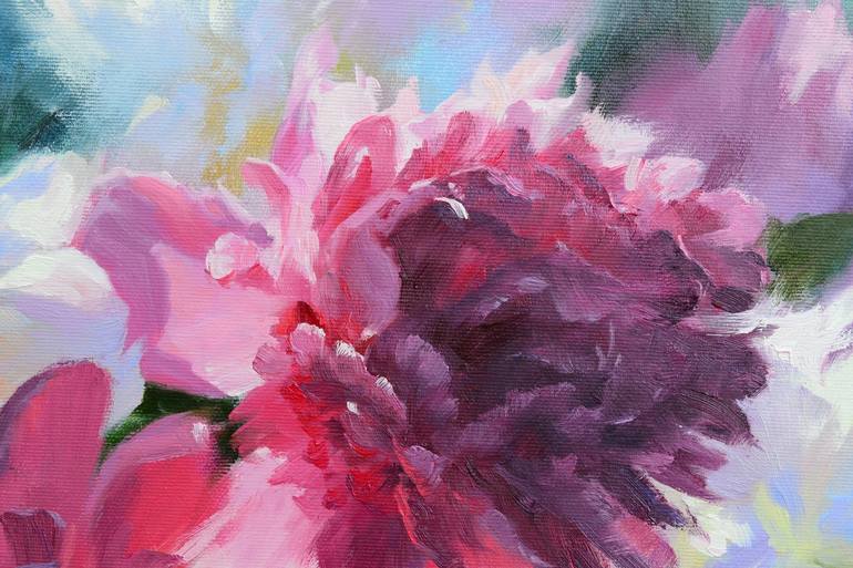 Original Impressionism Floral Painting by Ruslan Kiprych