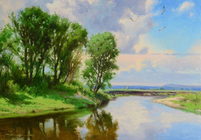 Landscape with birds - Print