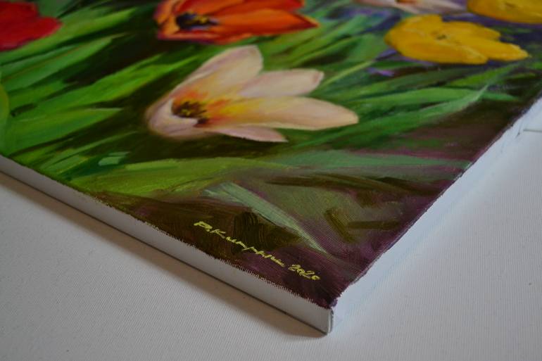 Original Impressionism Floral Painting by Ruslan Kiprych