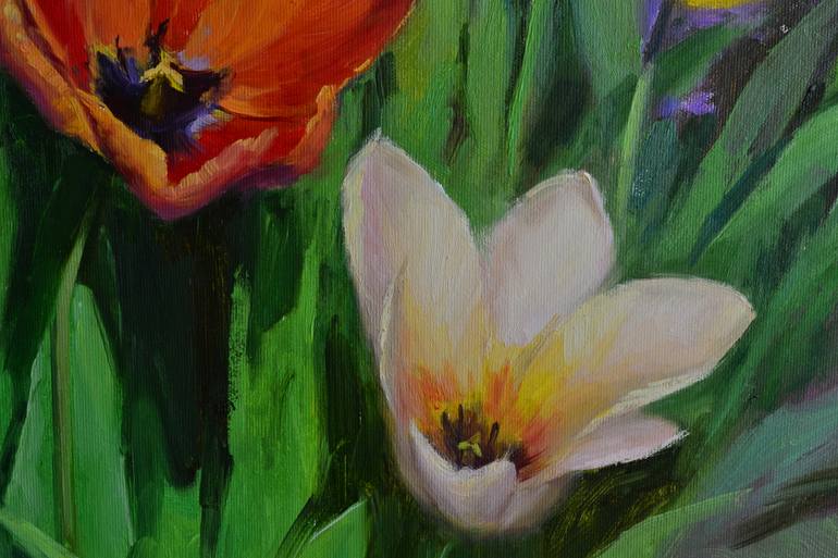 Original Impressionism Floral Painting by Ruslan Kiprych
