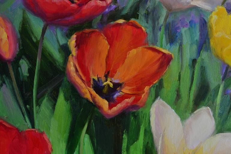 Original Impressionism Floral Painting by Ruslan Kiprych